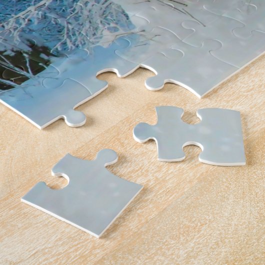 Kerstgroeten van mama en papa legpuzzel (Zijkant)