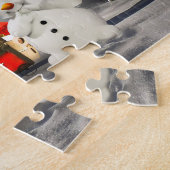 Kerstgroeten van mama en papa legpuzzel (Zijkant)