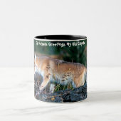 Kerstgroeten van mijn oude Coyote Tweekleurige Koffiemok (Center)