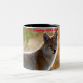 Kerstgroeten van mijn oude Coyote Tweekleurige Koffiemok (Center)