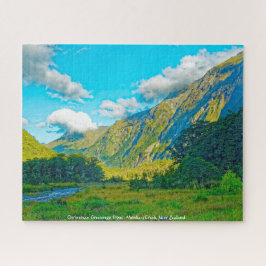 Kerstgroeten van Monkey Creek Nieuw-Zeeland Legpuzzel
