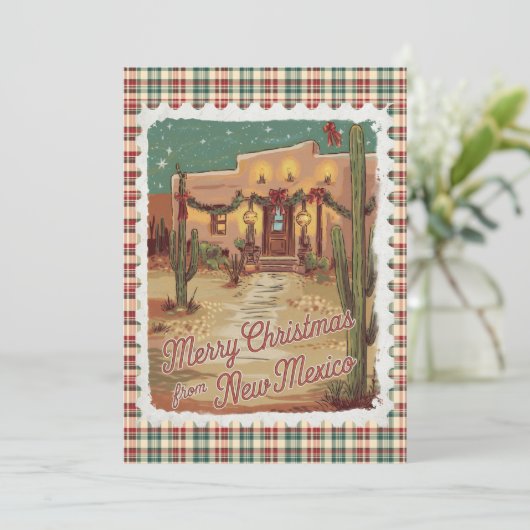 Kerstgroeten van New Mexico Holiday Kaart (Staand voorkant)