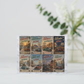 Kerstgroeten van Route 66 Briefkaart (Staand voorkant)