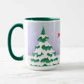 Kerstgroeten van Winter Cardinals Mok (Links)