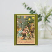 Kerstgroeten Victoriaans kunst Xmas Kaarten Feestdagenkaart (Staand voorkant)