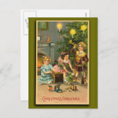 Kerstgroeten Victoriaans kunst Xmas Kaarten Feestdagenkaart (Voorkant / Achterkant)