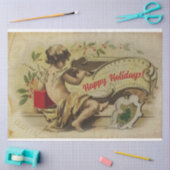 Kerstgroeten Vintage Angel Ephemera Tissuepapier (Craft)