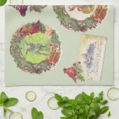 Kerstgroeten voor landdieren theedoek (Gevouwen)