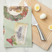 Kerstgroeten voor landdieren theedoek (Quarter Fold)