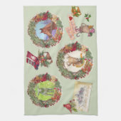 Kerstgroeten voor landdieren theedoek (Verticaal)