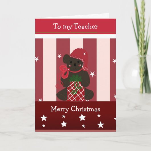 Kerstgroeten voor mijn leraar feestdagen kaart (Voorkant)