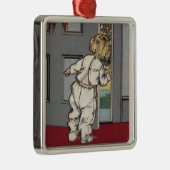 KerstgroetenKid Peking voor Kerstman Metalen Ornament (Rechts)