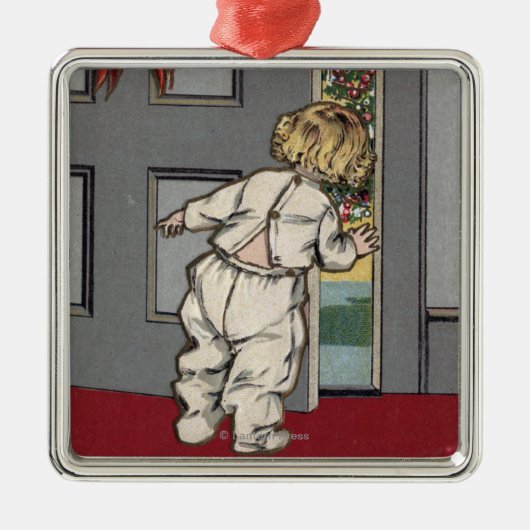 KerstgroetenKid Peking voor Kerstman Metalen Ornament (Voorkant)