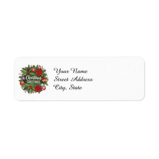 Kerstgroetensjabloon, Etiket (Voorkant)
