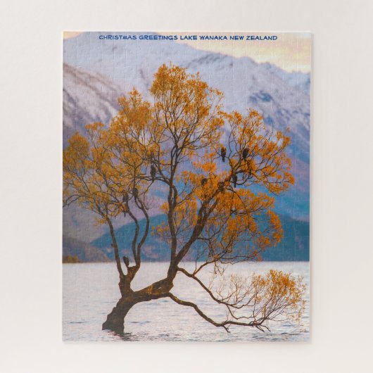 Kerstgroetings Lake Wanaka Nieuw-Zeeland Legpuzzel (Verticaal)