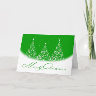 Kerstgroetkaart/Bomen-Groen Feestdagen Kaart
