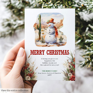 Kerstgroetkaart download rustieke prairie feestdagenkaart