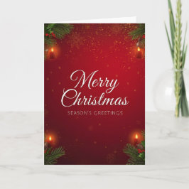 Kerstgroetkaart in feestelijke rood en goud kaart