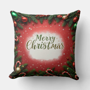 Kerstgroetkaart met decoraties kussen