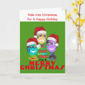 Kerstgroetkaart met rit kaart (Gele Bloem)