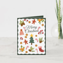 Kerstgroetkaart Met Seizoensgebonden Artikelen Feestdagen Kaart