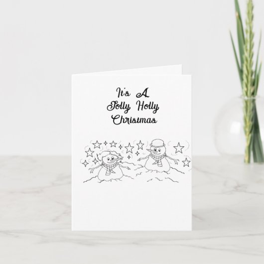 Kerstgroetkaart: Mijnheer en Mevrouw Frosty Feestdagen Kaart (Voorkant)