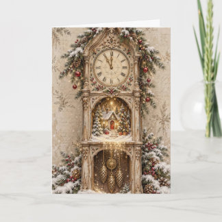 Kerstgroetkaart - Vintage Scene - V6 Kaart