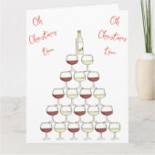 Kerstgroetkaart voor wijn drinker kaart (Voorkant)