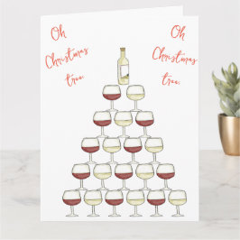 Kerstgroetkaart voor wijn drinker kaart