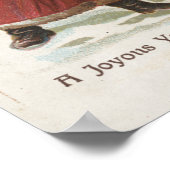 KerstgroetKerstman met een ronddraaiende stok Poster (Hoek)