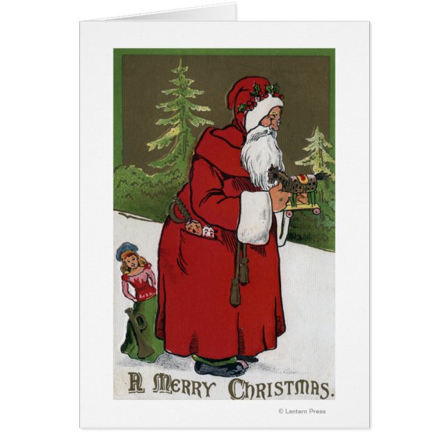 KerstgroetKerstman met hout (Voorkant)