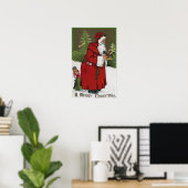 KerstgroetKerstman met hout Poster (Thuiskantoor)