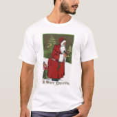 KerstgroetKerstman met hout T-shirt (Voorkant)