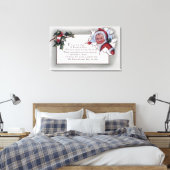 KerstgroetKlein Kind met papier Canvas Afdruk (Insitu (Slaapkamer))