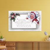 KerstgroetKlein Kind met papier Canvas Afdruk (Insitu (Woonkamer))