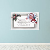 KerstgroetKlein Kind met papier Canvas Afdruk (Insitu (Houten vloer))