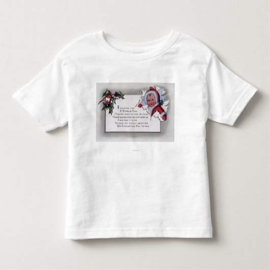 KerstgroetKlein Kind met papier Kinder Shirts (Voorkant)