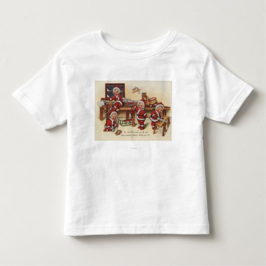 KerstgroetKleine Kinderen op werkbank Kinder Shirts (Voorkant)