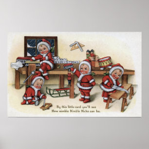 KerstgroetKleine Kinderen Poster