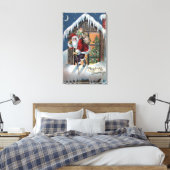 KerstgroetSinterklank uit raam Canvas Afdruk (Insitu (Slaapkamer))