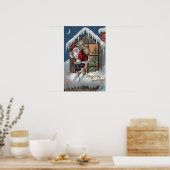 KerstgroetSinterklank uit raam Poster (Keuken)