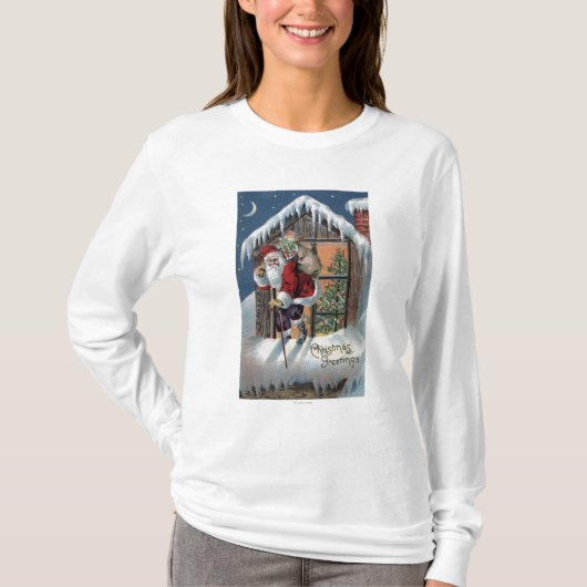 KerstgroetSinterklank uit raam T-shirt (Voorkant)