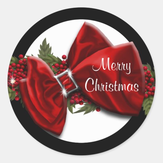Kerstgroetzegels PERSONALISEREN Ronde Sticker (Voorkant)