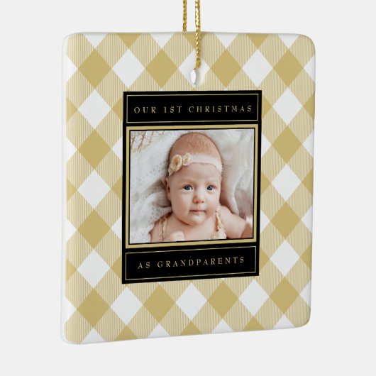 Kerstgrootouders White Gold Plays Foto Keramisch Ornament (Rechts)