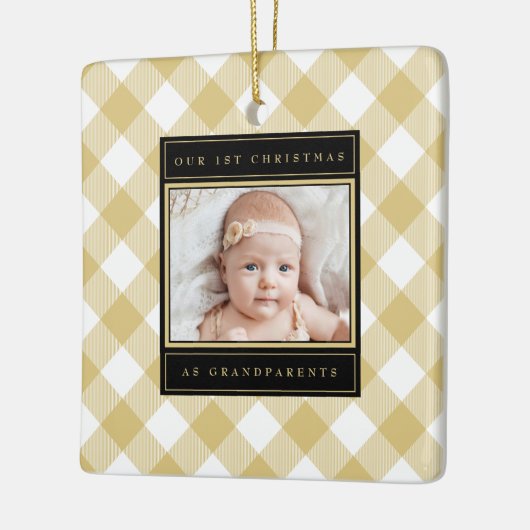 Kerstgrootouders White Gold Plays Foto Keramisch Ornament (Links)