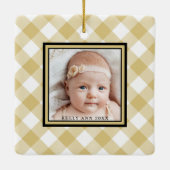 Kerstgrootouders White Gold Plays Foto Keramisch Ornament (Achterkant)