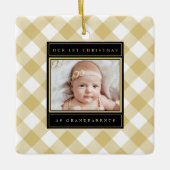 Kerstgrootouders White Gold Plays Foto Keramisch Ornament (Voorkant)