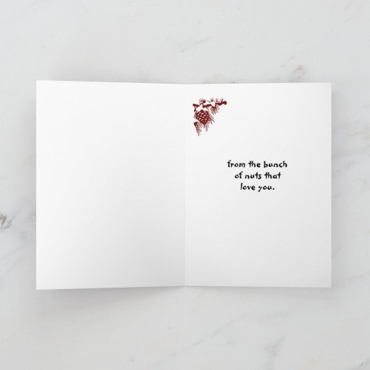 Kerstgrootvader uit het bos van Nuts Squirrel Feestdagen Kaart (Binnen)