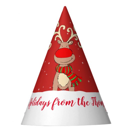 Kerstgrote geweien renderen rode naam pet feesthoedjes (Voorkant)