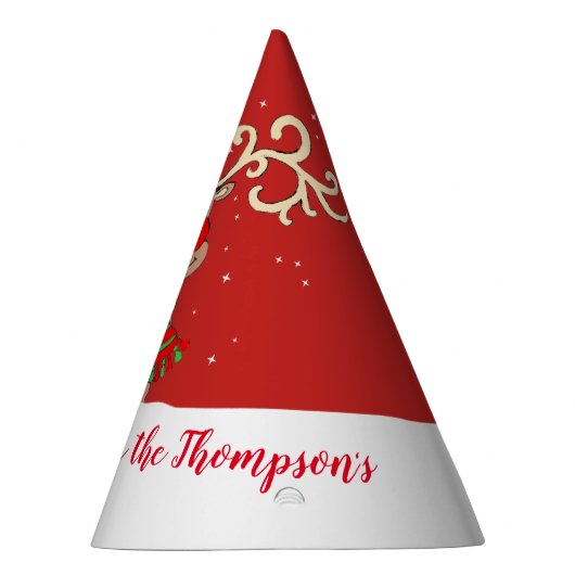 Kerstgrote geweien renderen rode naam pet feesthoedjes (Rechts)